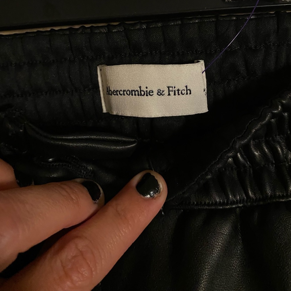Abercrombie & Fitch Black Faux Leather pants